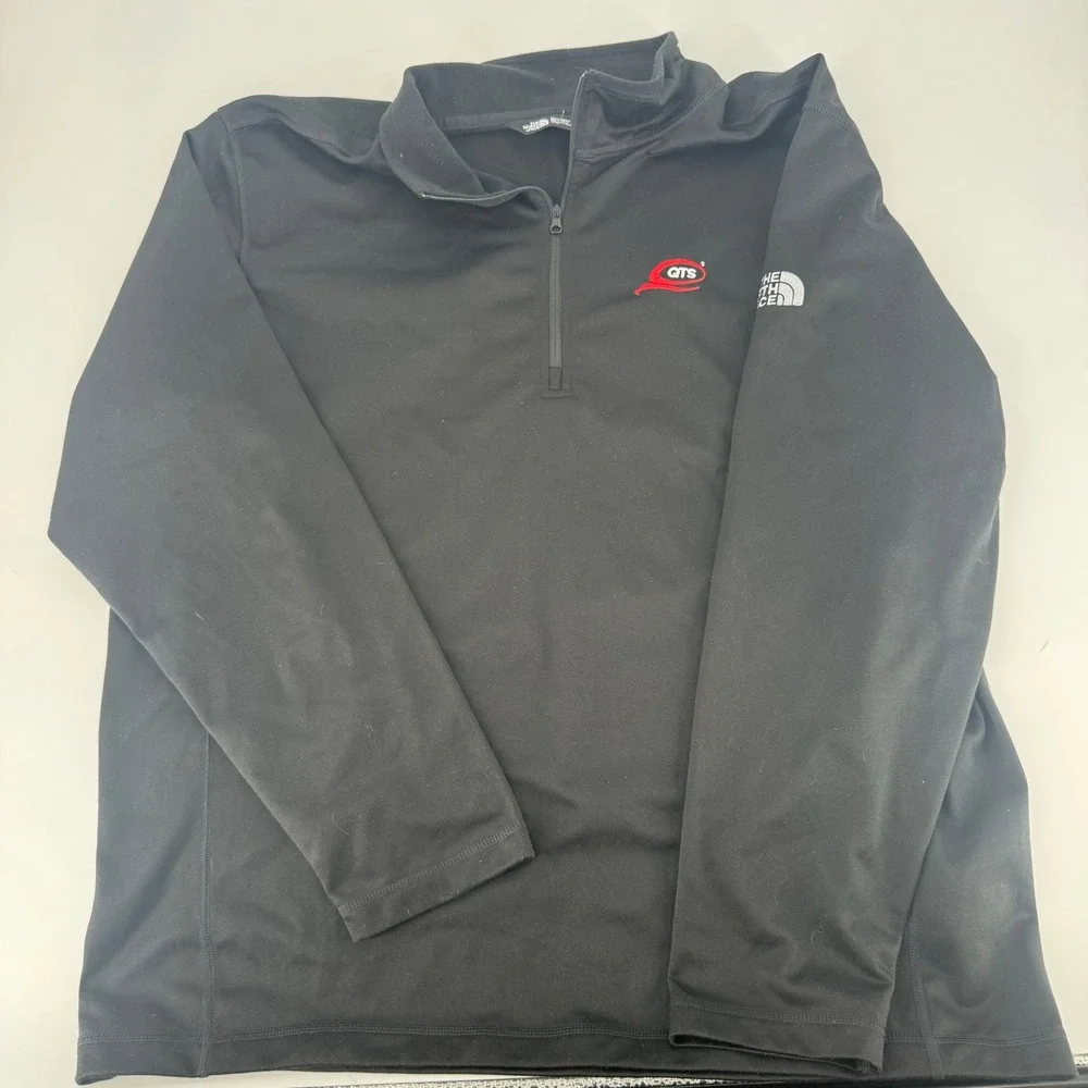The North Face Mens XL Black Quarter Zip Pullover QTS Logo Performance Fleece XL
